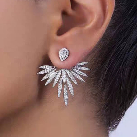 Zircon boucles d'oreilles ailes d'ange boucles d'oreilles