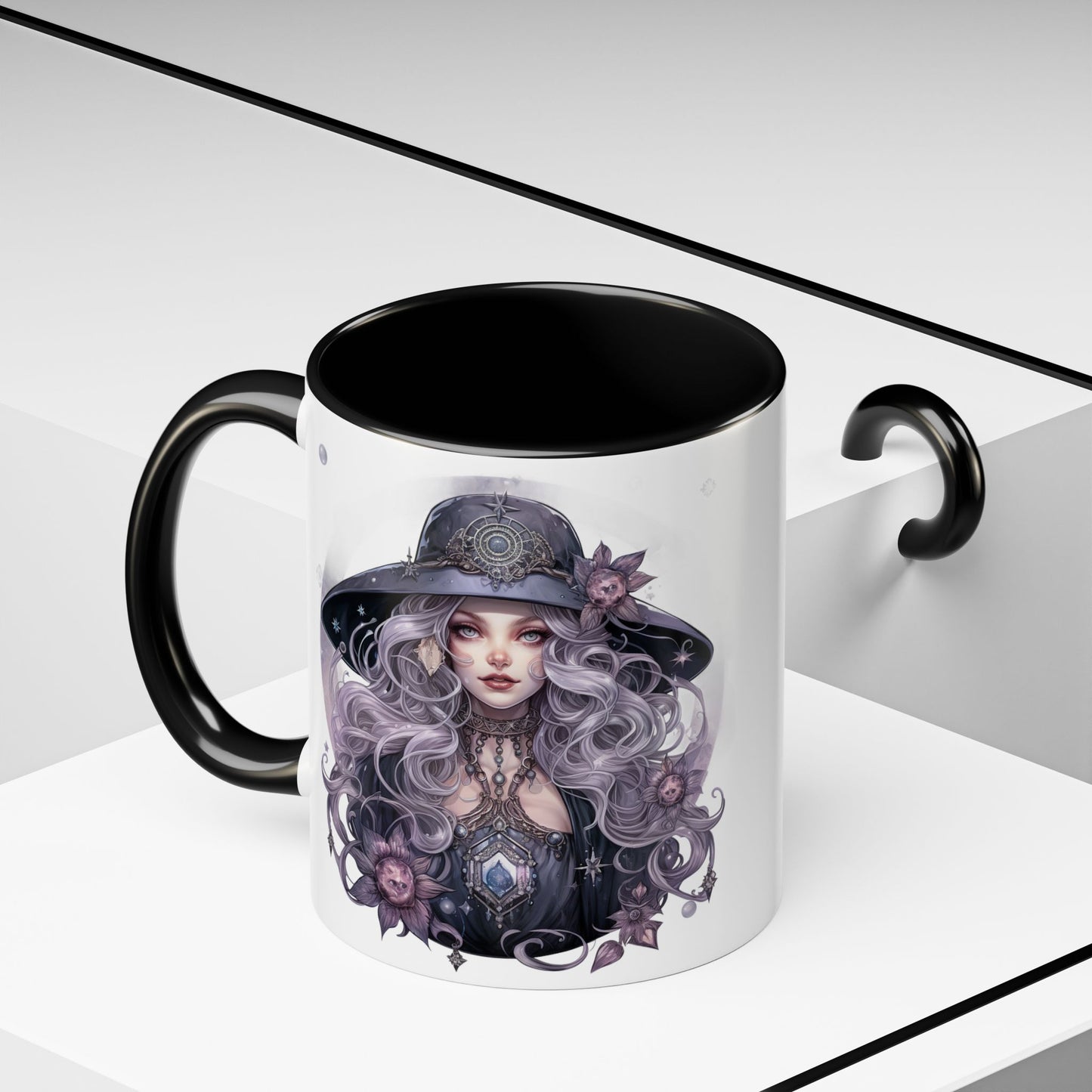 Mystical Witch Coffee Mug - Enchanting Floral Design, Black Accents, Perfect for Coffee Lovers, Gift for Witchcraft Enthusiasts, Ideal [...]