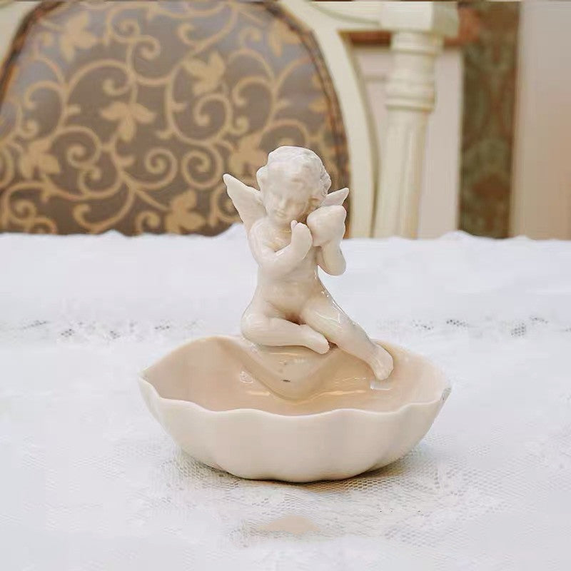 Lapin coq ange en céramique collation écrou petit plat