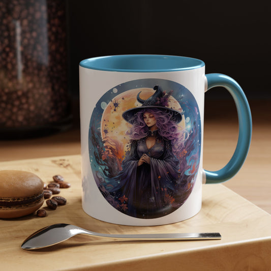 Mystical Witch Coffee Mug, Enchanted Mug, Cute Witch Gift, Magic Drinkware, Celestial Kitchen Decor, Unique Witchy Present