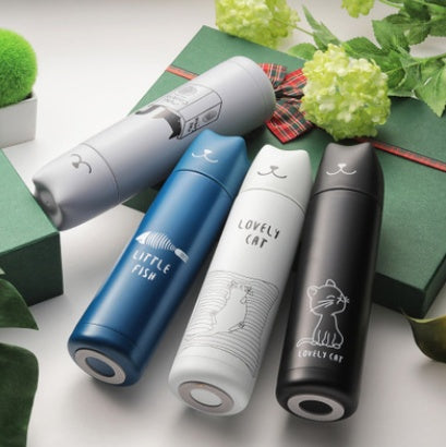 Cartoon cute stainless steel mug with 500ml couple drinking cup