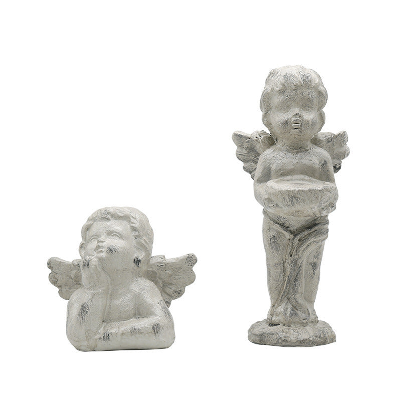 Nordic Retro Cupid Angel Candle Holder Decoration Ornaments Grocery Garden Courtyard