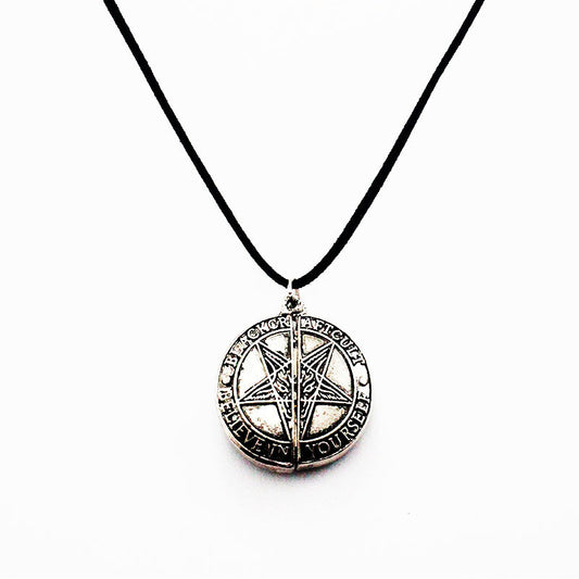 Style gothique Steampunk Antique Argent Étoile à Cinq branches Mécanique Vitesse Mouvement Ouvert En Cuir Corde Collier Pour Hommes Et Femmes
