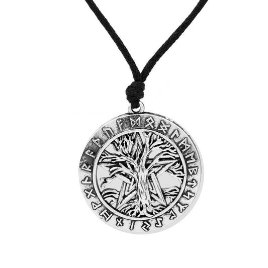 Arbre de vie amulette Pentacle étoile pendentif collier Talisman Wicca ancienne Rune ronde collier hommes Vintage bijoux cadeaux