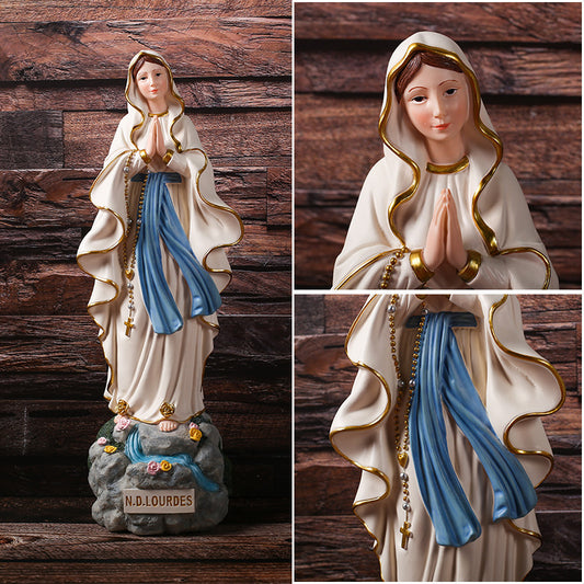 Enseigner Notre Dame Petit Ange Décoration 29cm Résine Artisanat