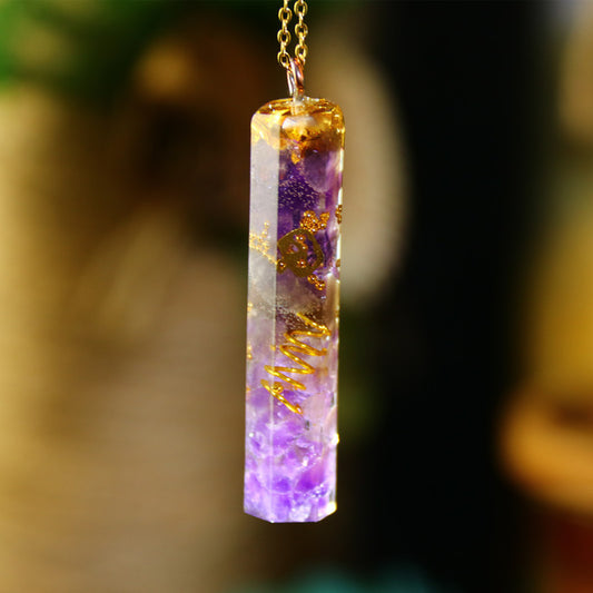 AURA REIKI Orgonite D'énergie Pendentif et Chaîne  pour Hommes Et Femmes ,Collier chance Guérison Wicca
