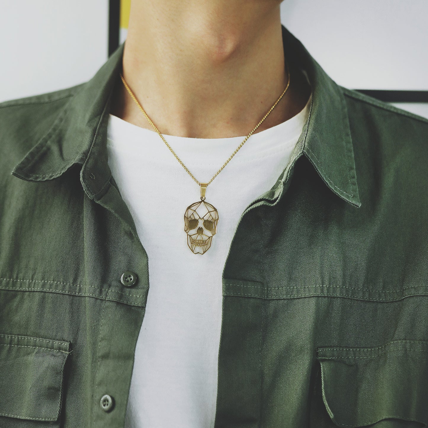 Personnalité Tendance Gothique Hip Hop Creux Crâne Titane Acier Collier