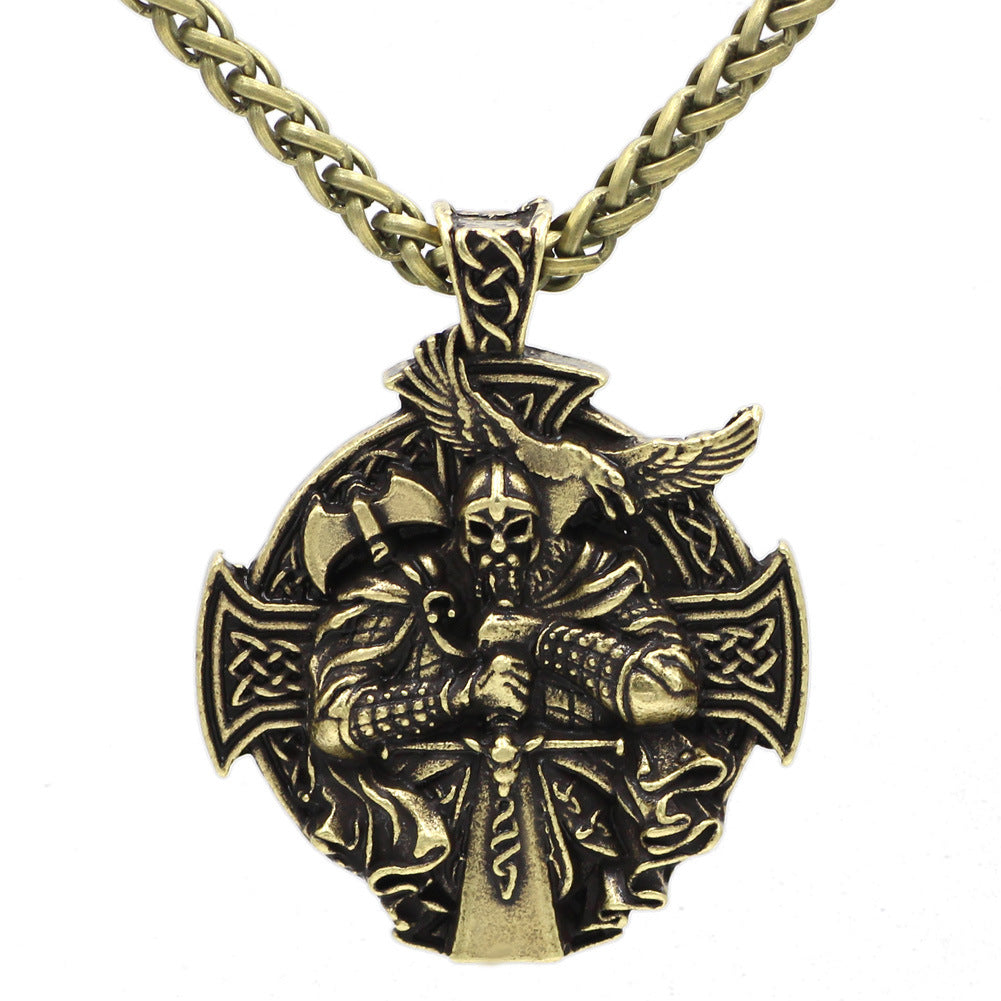 Viking Warrior Aoding Mount Crow Hammer Necklace