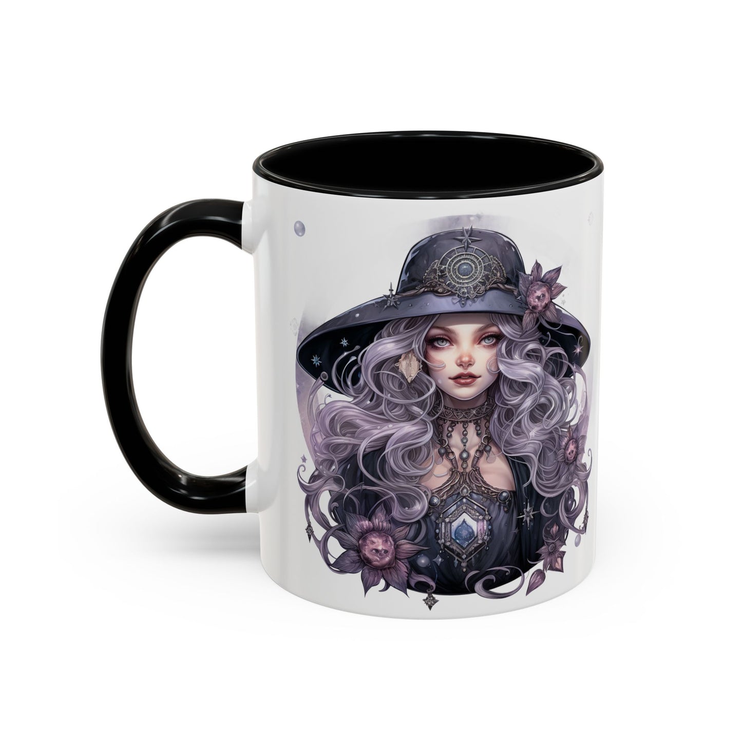 Mystical Witch Coffee Mug - Enchanting Floral Design, Black Accents, Perfect for Coffee Lovers, Gift for Witchcraft Enthusiasts, Ideal [...]