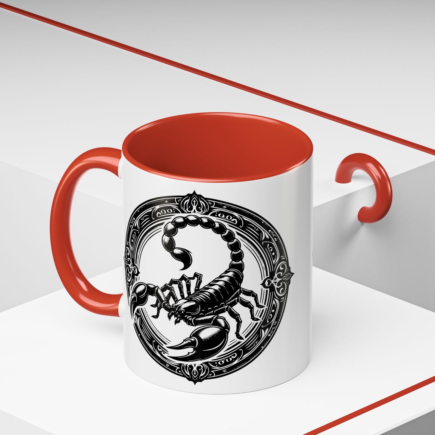 Scorpio Accent Coffee Mug - Personalized Gift, Zodiac Decor, Astrology Lover's Mug, Black and White Design, Birthday Gift