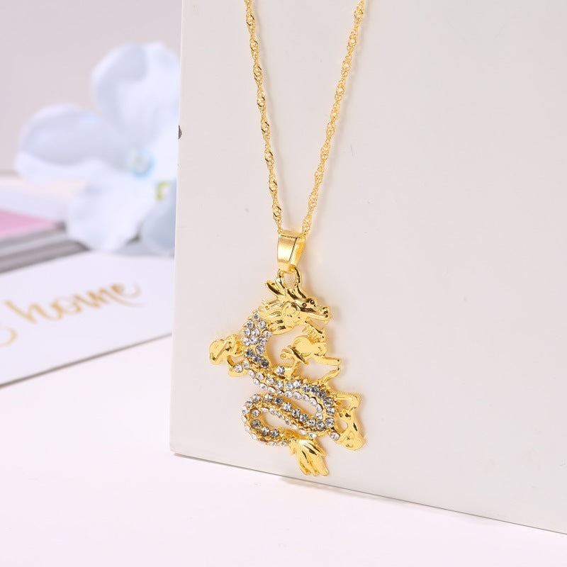 Classic diamond dragon pendant