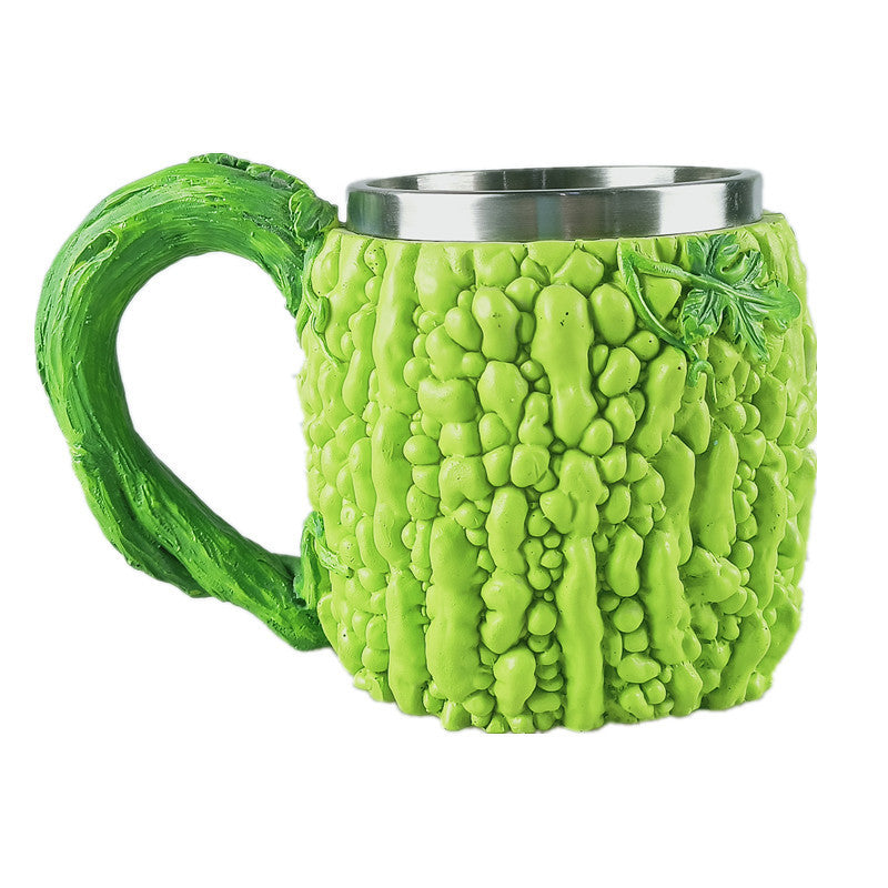 Tasse de bière en acier inoxydable fruits tasse d'eau créative en résine