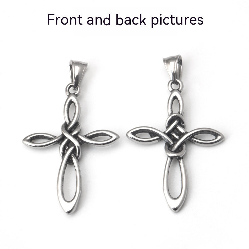 Stainless Steel Celtic Irish Cross Knot Pendant Necklace Accessories Titanium