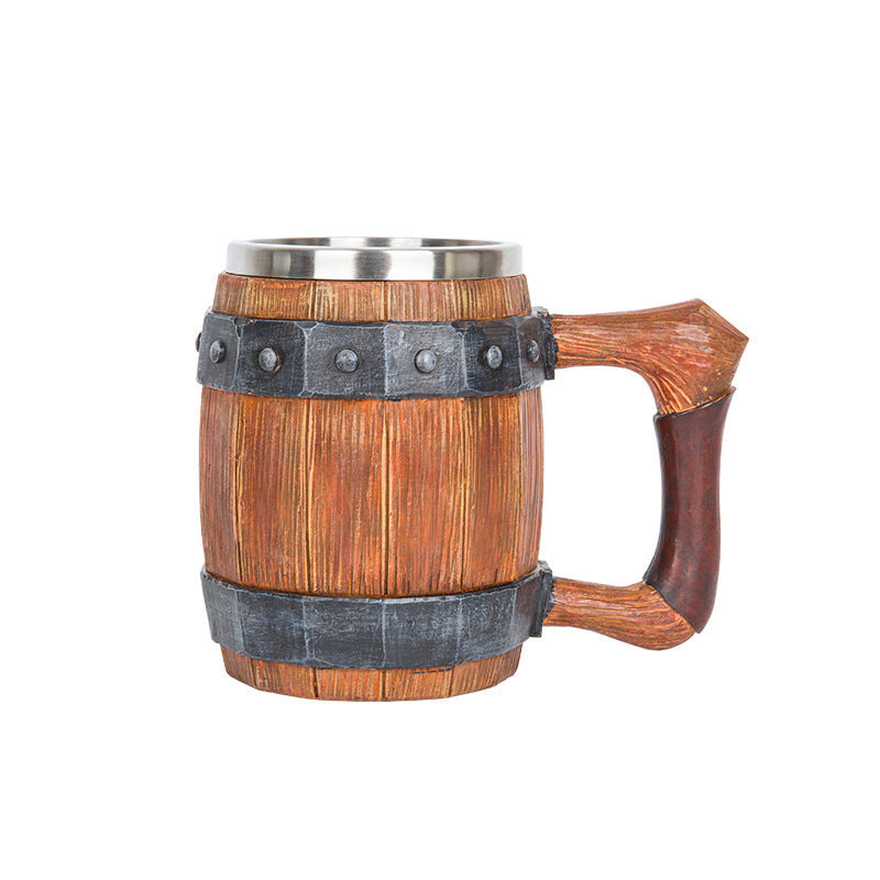 New Wooden Barrel Beer Mug Creative Large-capacity Bar Water Cup
