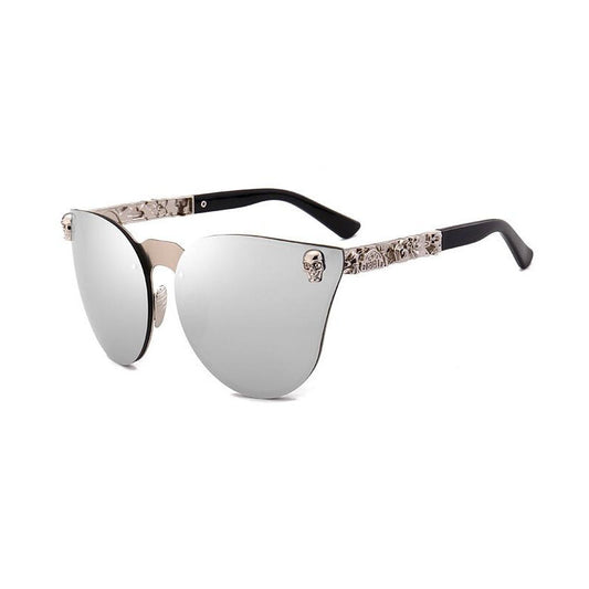Gothique PC Hommes de Tête de Crâne Décoré Lunettes De Soleil, Exquis Métal Motif Pieds lunettes de Soleil, Femmes