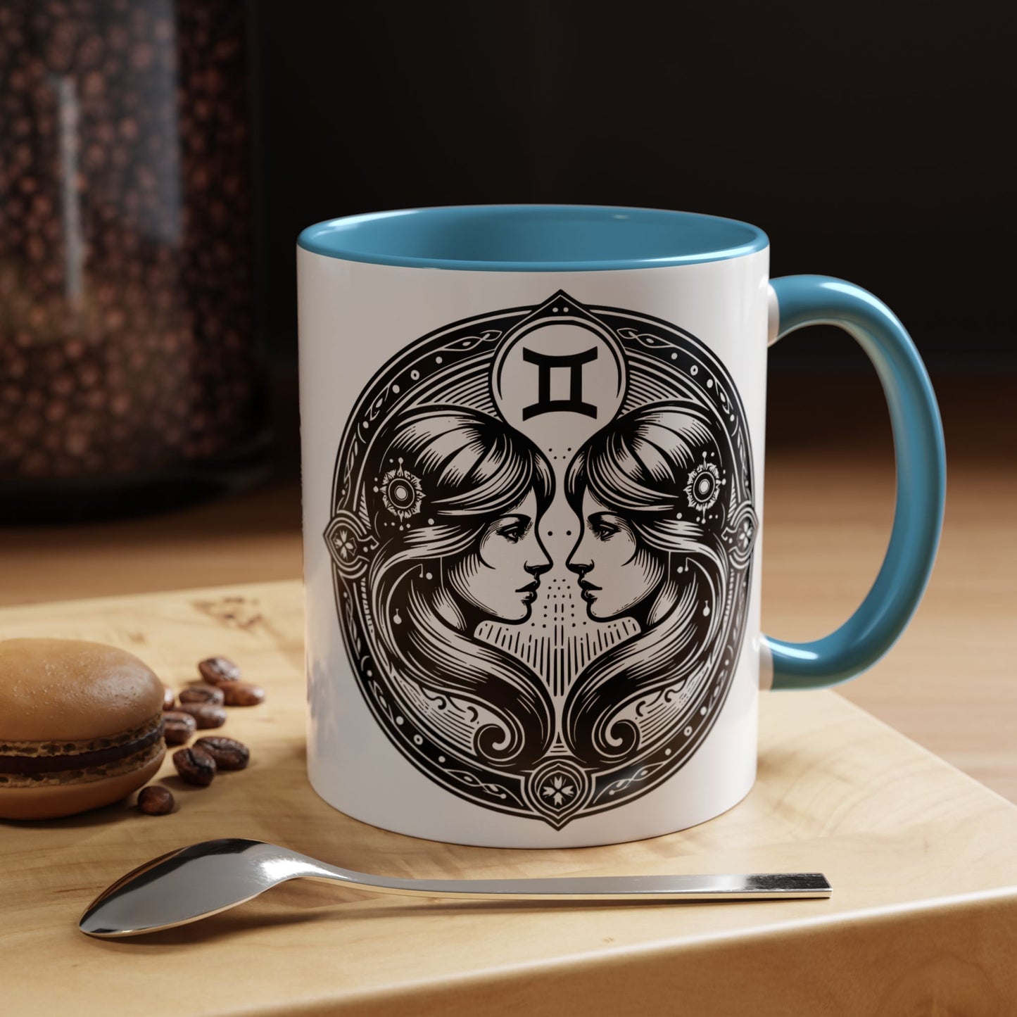 Zodiac Coffee Mug with Gemini Design, Astrology Gift Mug, Horoscope Coffee Cup, Unique Home Decor, Personalized Zodiac Mug