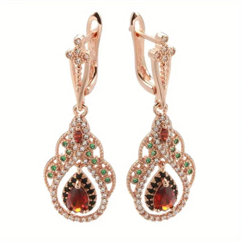 Bohemian Inlaid Artificial Zirconia Earrings