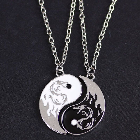 Double Dragon Totem Brothers Necklace Personality
