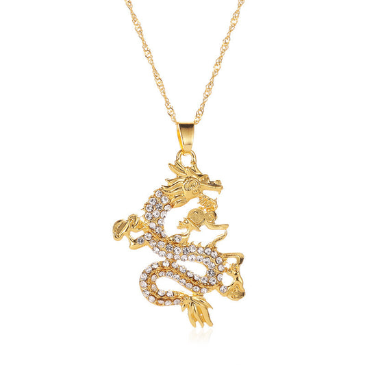 Classic diamond dragon pendant