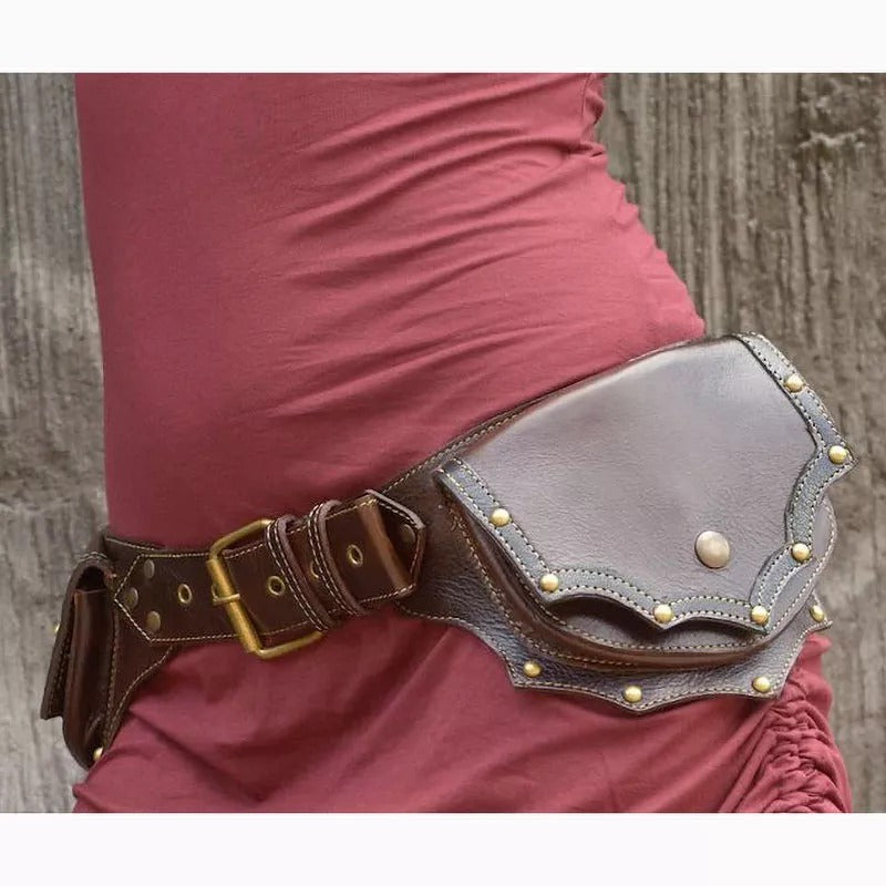 Sac taille ceinture rétro médiéval style punk
