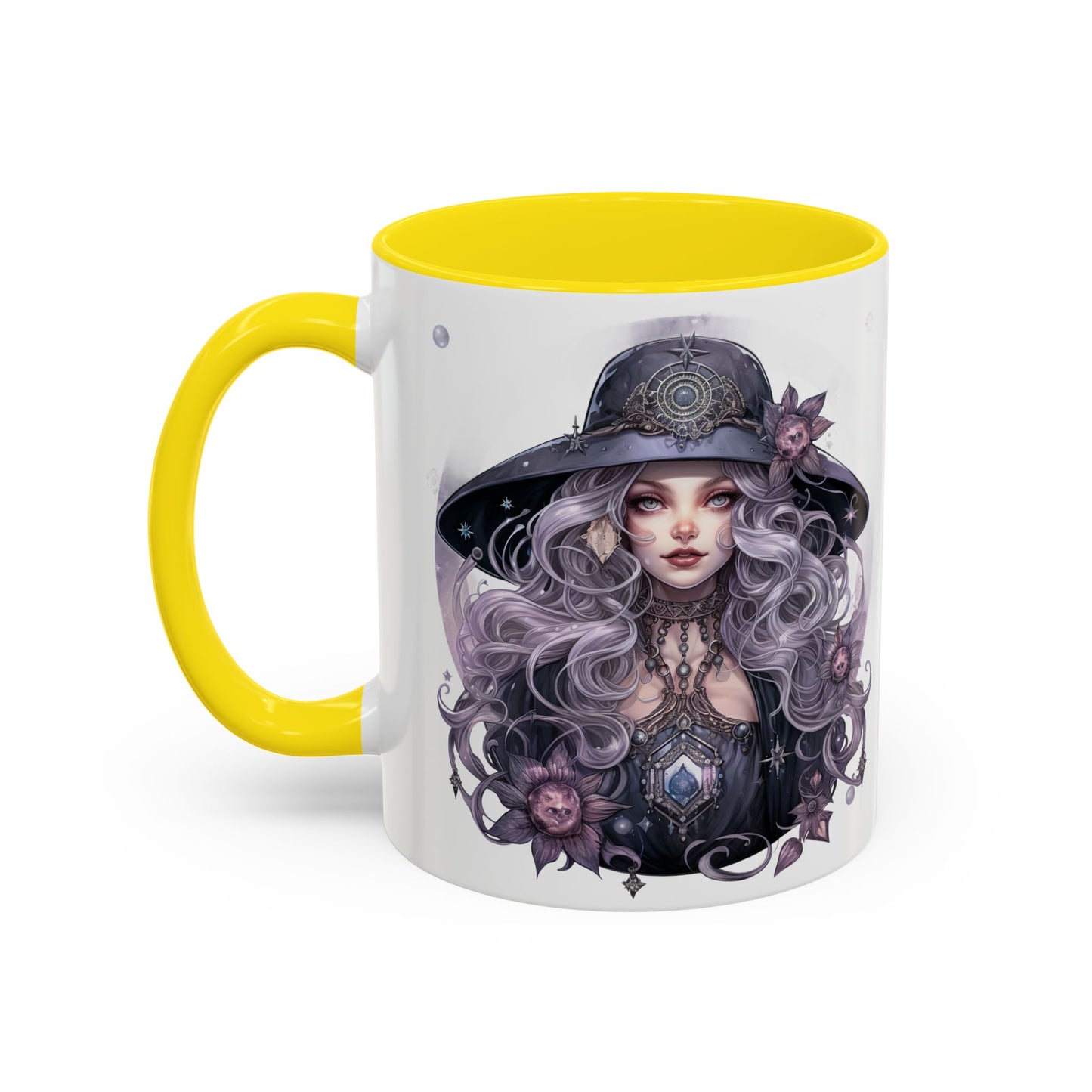 Mystical Witch Coffee Mug - Enchanting Floral Design, Black Accents, Perfect for Coffee Lovers, Gift for Witchcraft Enthusiasts, Ideal [...]