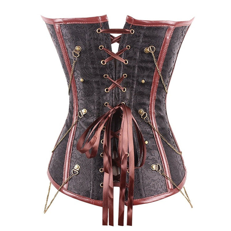 Brown Gothic Corset Court Tights