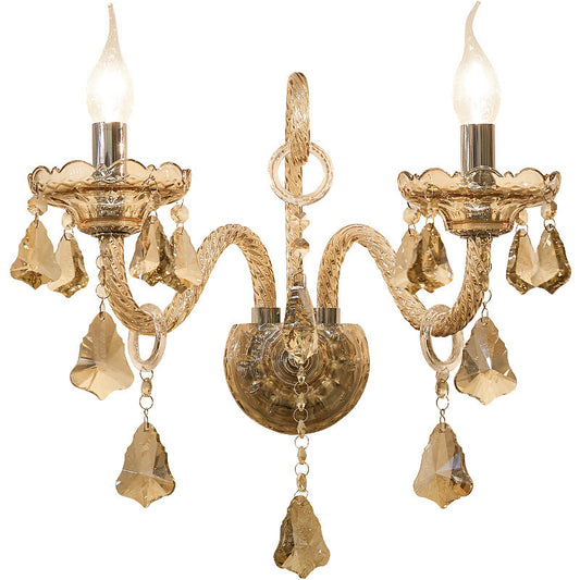 European Style Crystal Wall Lamp Living Room Dining Room Bedroom Bedside Lamp