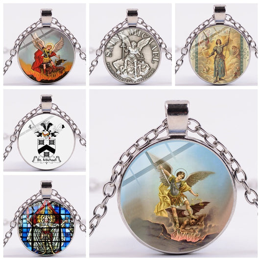 Shield Angel Christian Time Gemstone Pendant Necklace Wholesale