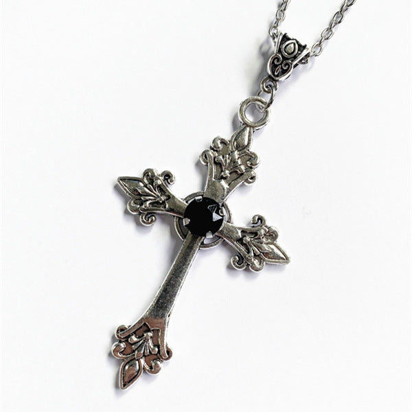Cross Diamond Pendant Jewelry Necklace Punk Charm Fashion Gift