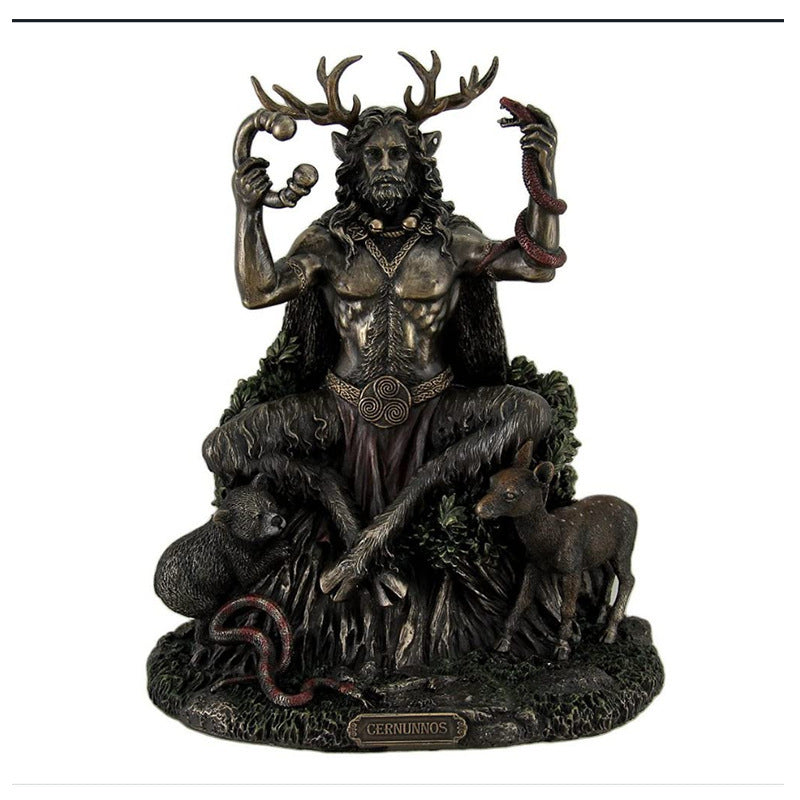 Resin Horned Animal God Statue Craft Garden Ornament