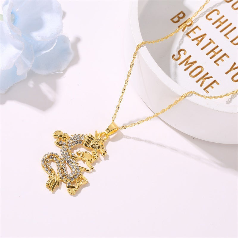 Classic diamond dragon pendant