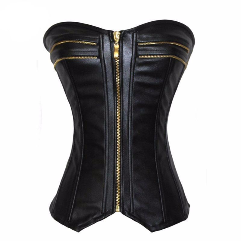 Stylish Punk Faux Leather Corset