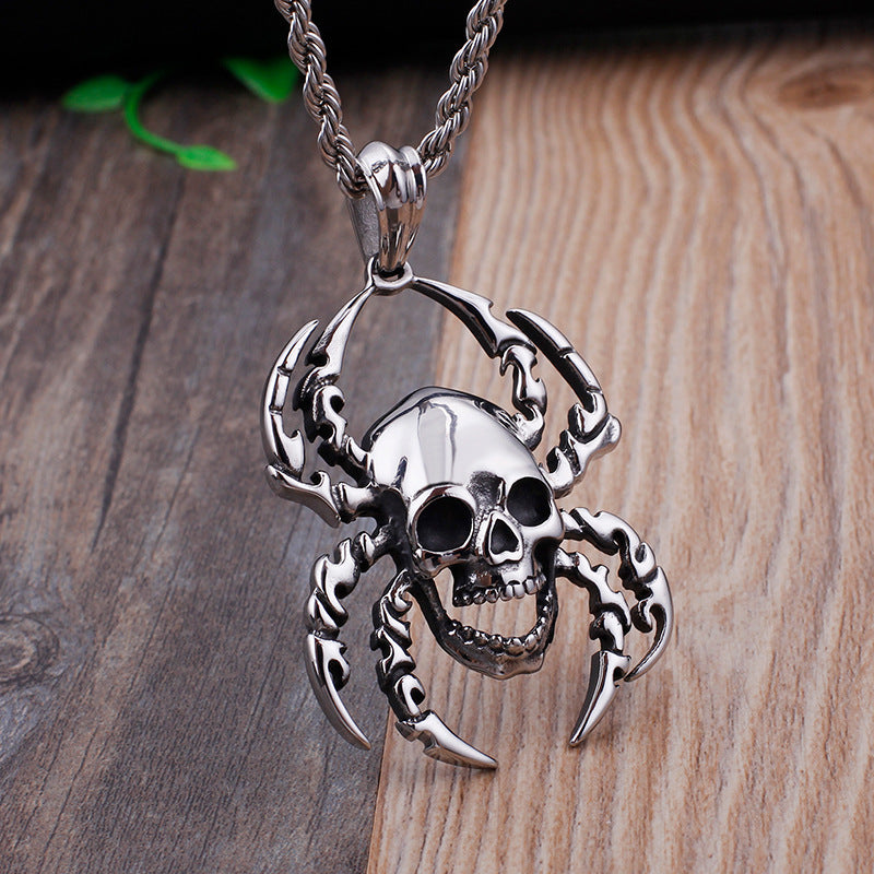 Vintage Punk Titanium Steel Spider Pendant