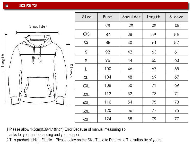 Men's Death Wolf Pattern Digital Printing Hooded Jacket Personalized 3d Sweater