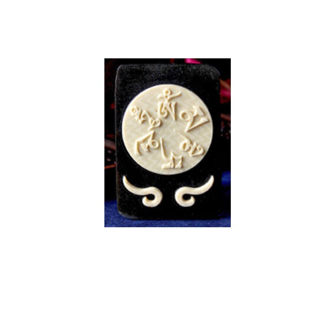 Amulet carved horn with natural horns