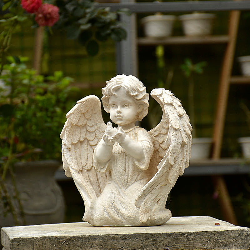 Européenne Style Rétro Blanc Ange Jardin Décoration Maison Salon