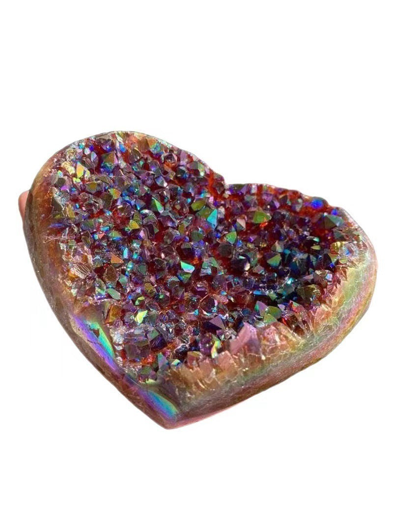 Rainbow Angel Halo Heart Shaped Crystal Resin