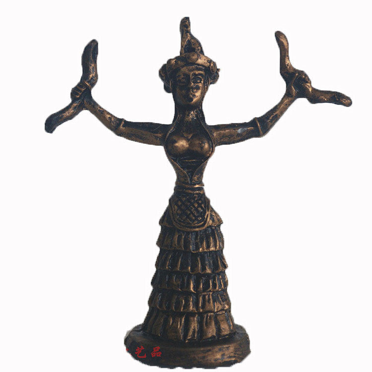 Greek Characters Snake Goddess Psychological Sand Table Resin Ornaments