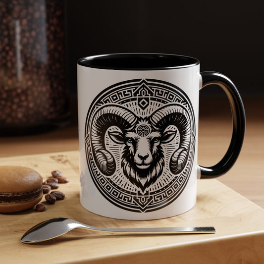 Bold Ram Accent Coffee Mug, Unique Gift for Animal Lovers, Perfect for Home, Office, Birthdays, or Holidays, 11/15oz