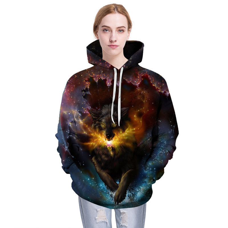 Wolf Digital Print Sweatshirt