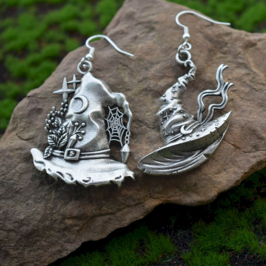 Halloween Gothic Mysterious Magic Hat Earrings