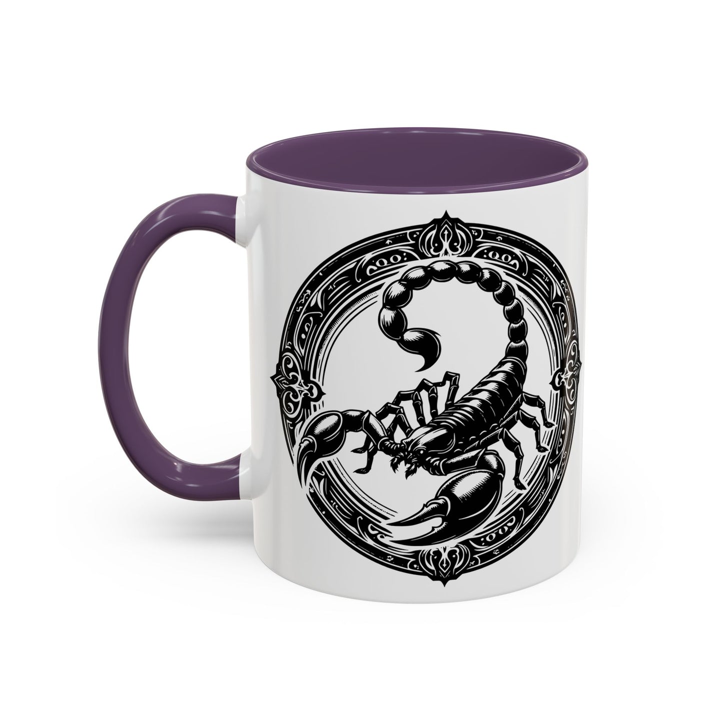 Scorpio Accent Coffee Mug - Personalized Gift, Zodiac Decor, Astrology Lover's Mug, Black and White Design, Birthday Gift