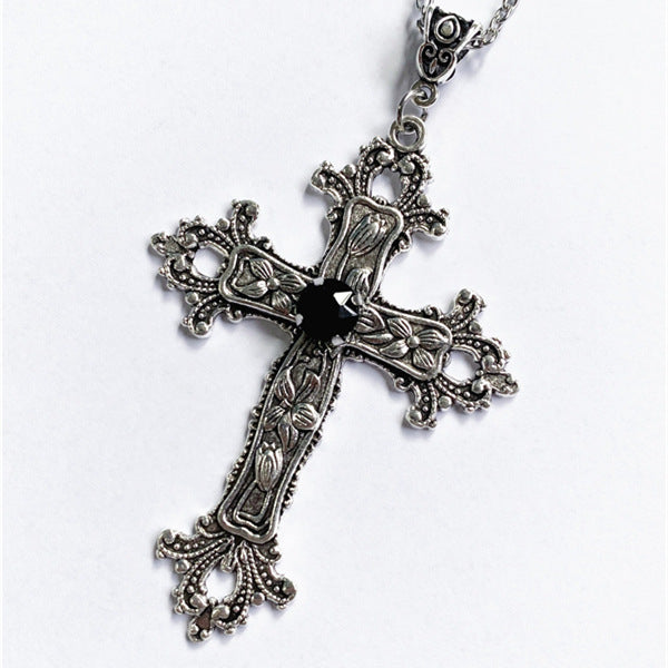 Cross Diamond Pendant Jewelry Necklace Punk Charm Fashion Gift