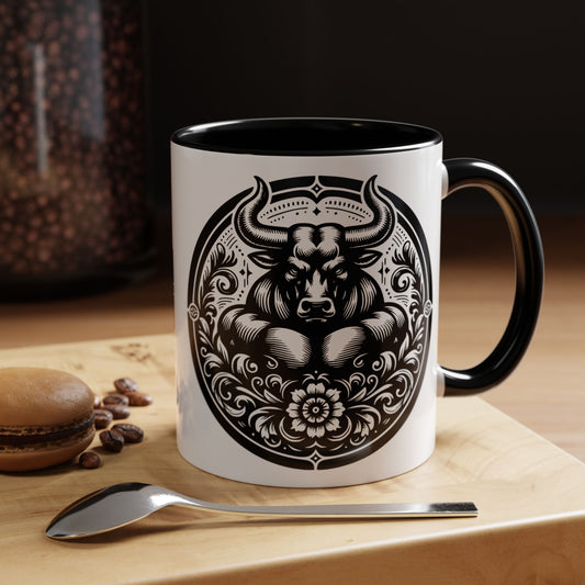 Bull-Themed Accent Coffee Mug for Animal Lovers, Unique Gift for Birthdays, Farmhouse Decor, Coffee Lover's Mug, 11oz and 15oz Options