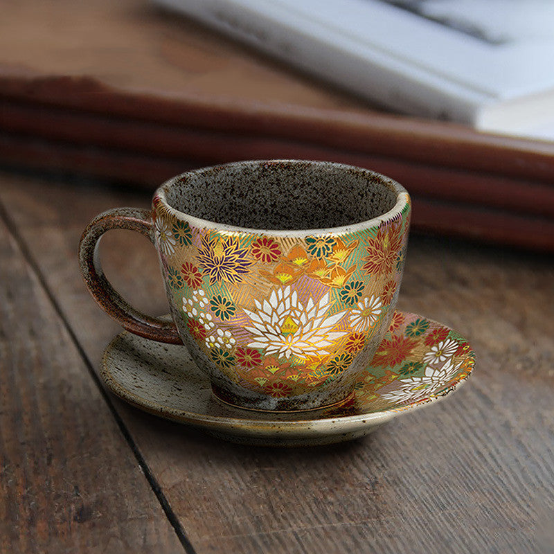 Fashionable Household Gold Pattern Mark Ceramic Mug