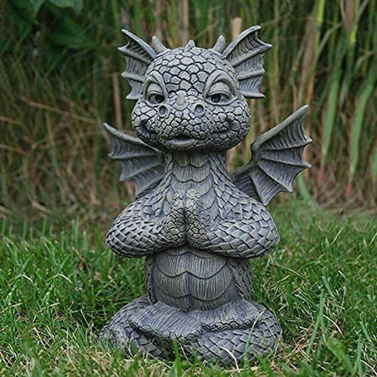Spot Jardin Dragon Méditation Méditation Prière Résine Décoration Statue