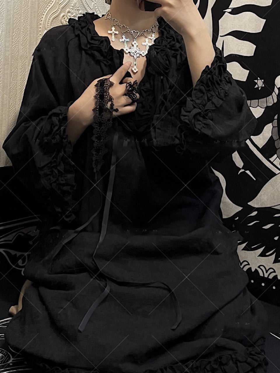 Love Cross Necklace Cold Style Punk