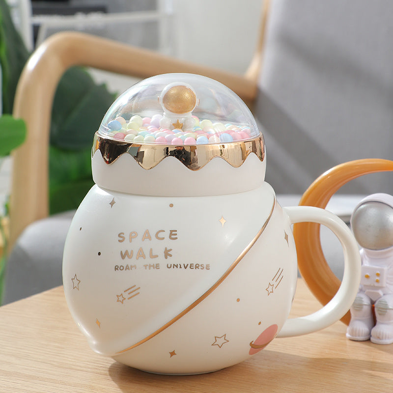 Ins Style Céramique Couple Tasse Avec Couvercle Bureau
