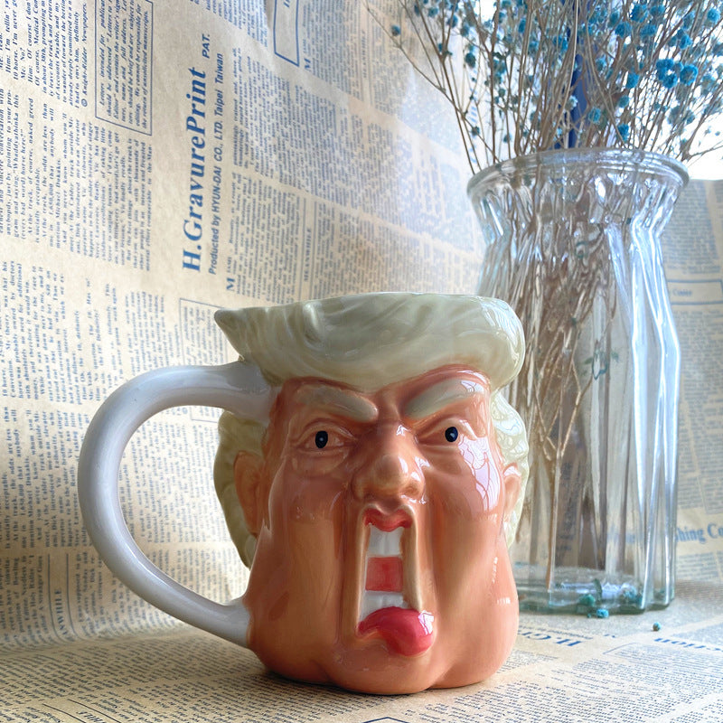 Tasse de Trump de Sculpture de sable de bureau drôle