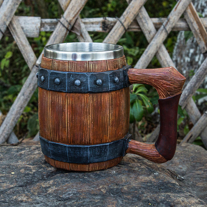 New Wooden Barrel Beer Mug Creative Large-capacity Bar Water Cup
